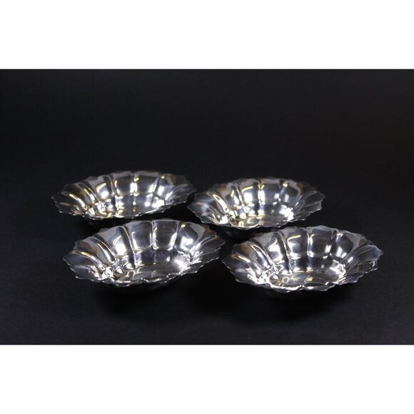 Vintage BIRKS Rideau plate nut dishes set of 4, small fingerbowls open salt - Picture 9 of 10